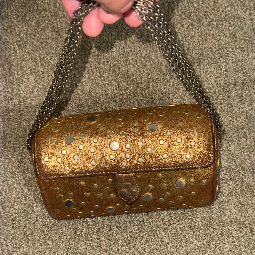 Moo Roo Gold Clutch with Sparkling Accents